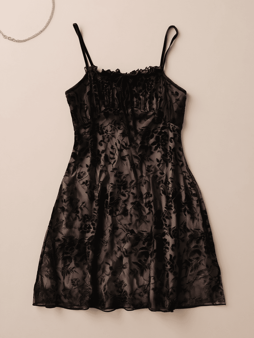Vestido de Terciopelo Floral